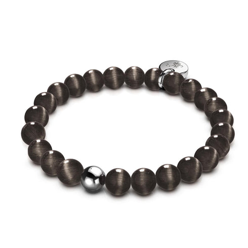 Charbon | Argent sterling .925 | Bracelet en verre du Cheshire